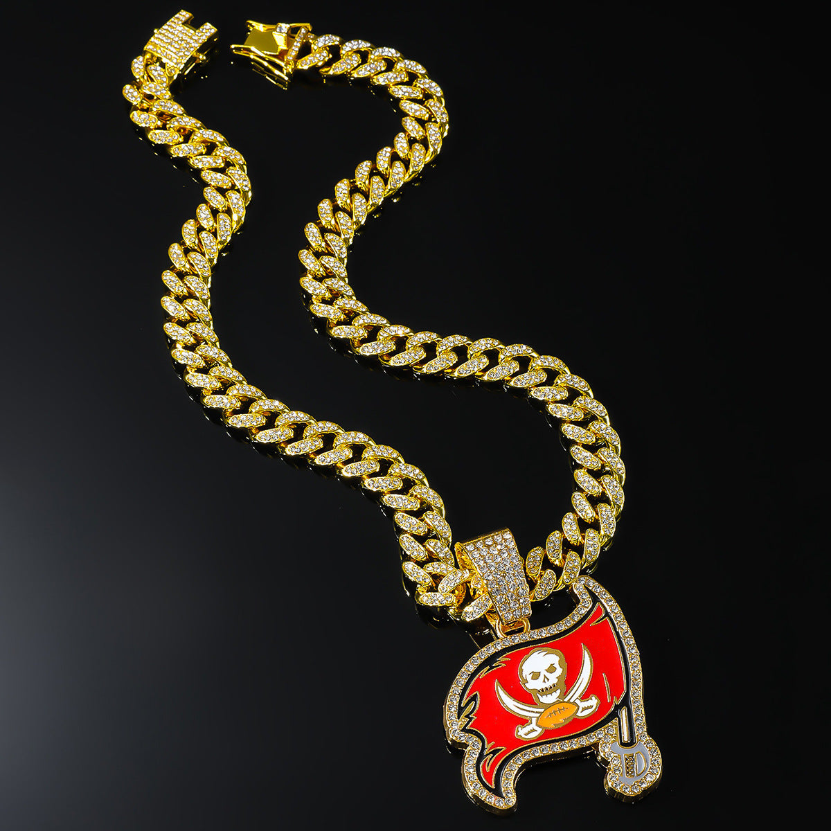 Tampa Bay Buccaneers gold-tone rhinestone necklace