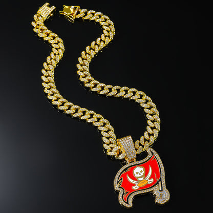 Tampa Bay Buccaneers gold-tone rhinestone necklace