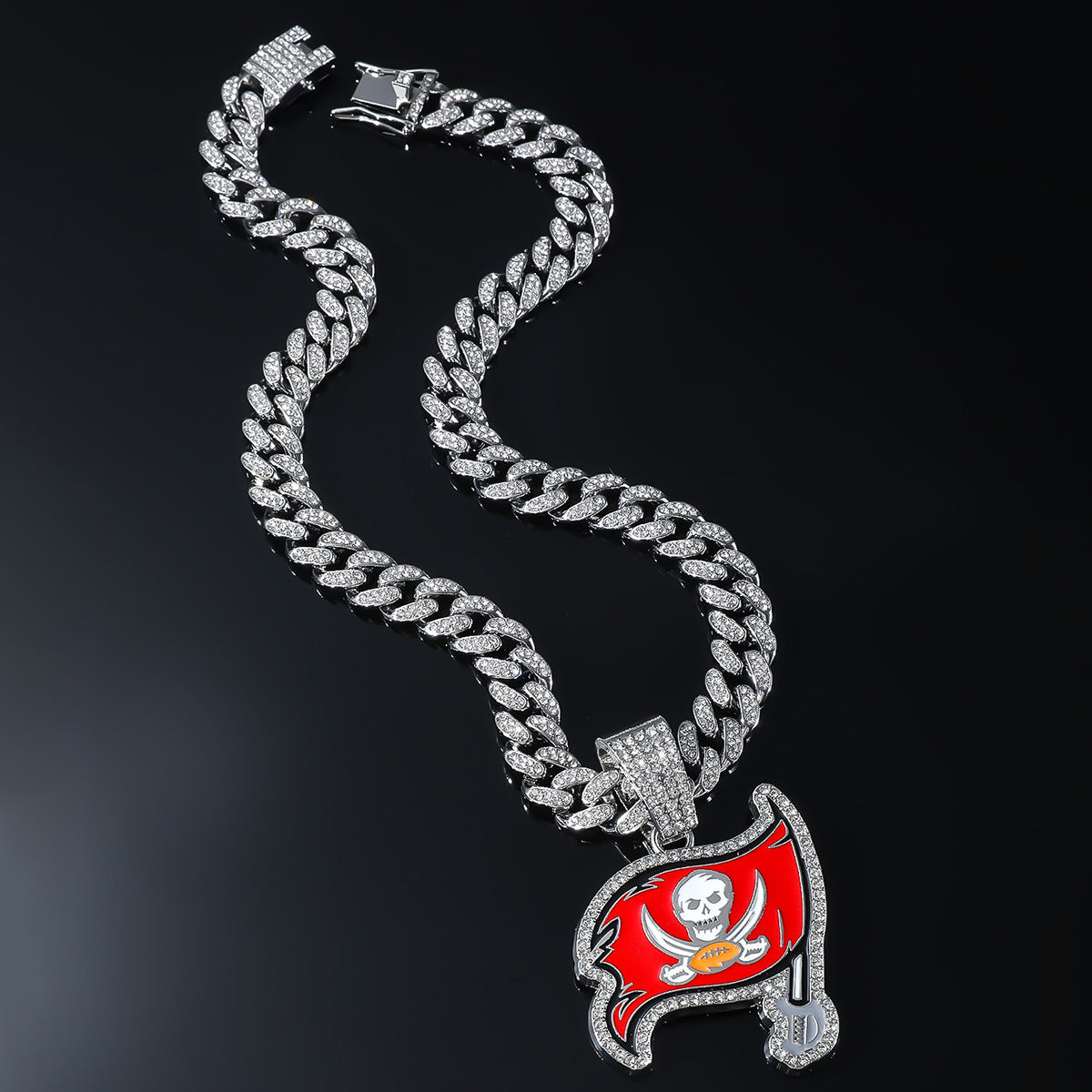 Tampa Bay Buccaneers silver-tone rhinestone necklace