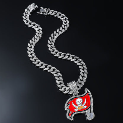 Tampa Bay Buccaneers silver-tone rhinestone necklace
