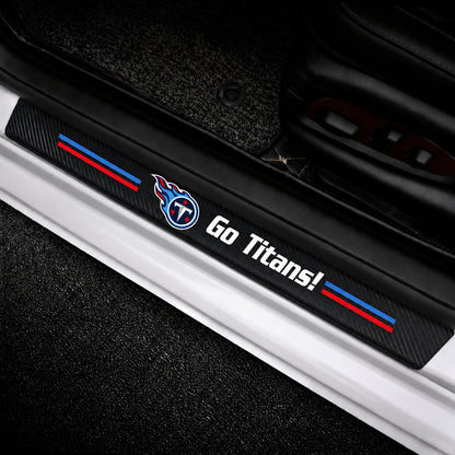 Tennessee Titans car door sill protector strips — vehicle installation view