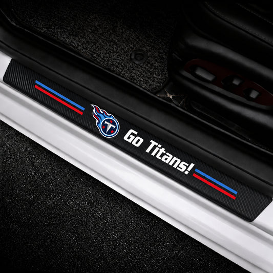 Tennessee Titans car door sill protector strips — vehicle installation view