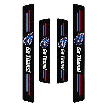 Tennessee Titans car door sill protector strips — four-piece product layout