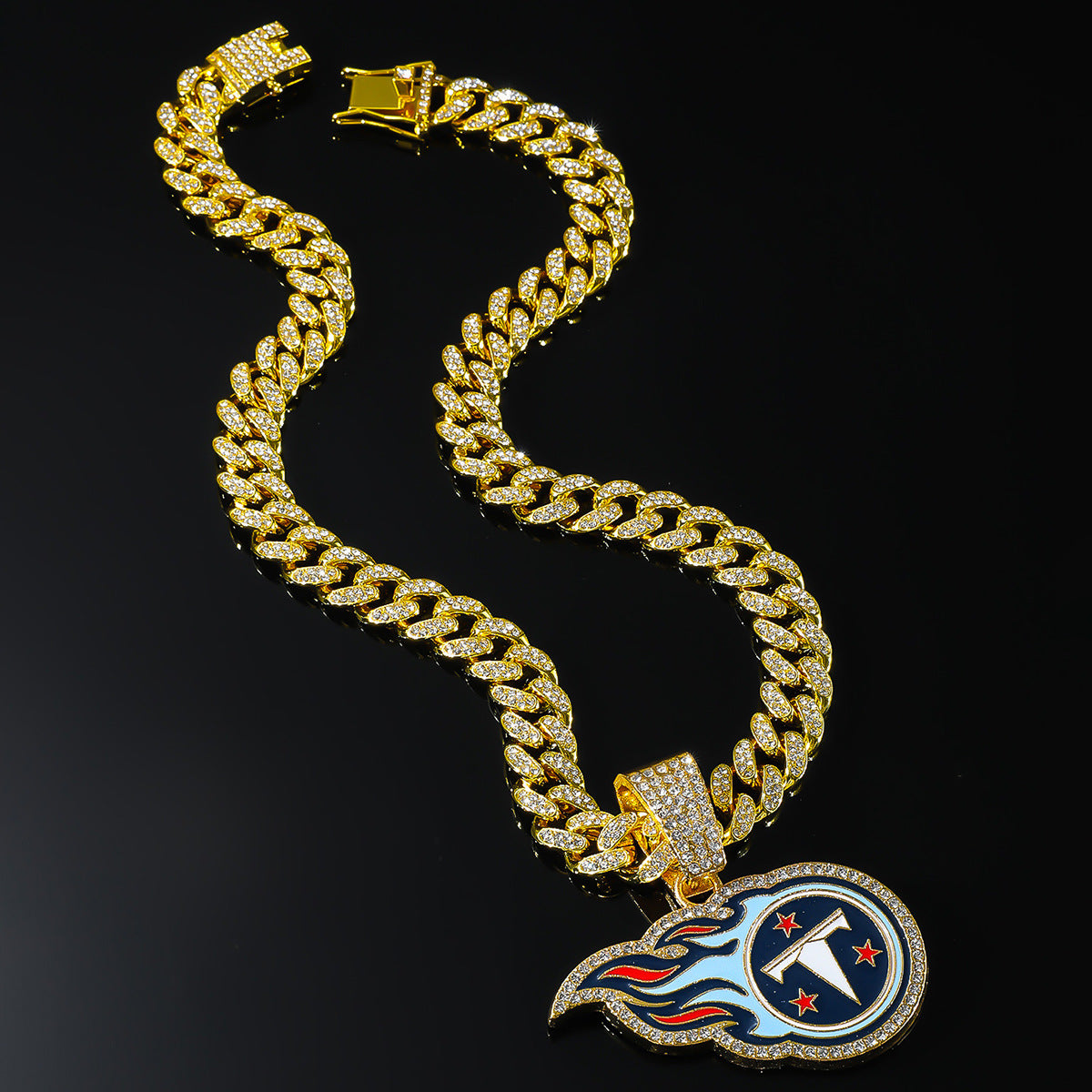 Tennessee Titans gold-tone rhinestone necklace