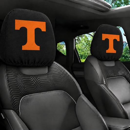 Tennessee Volunteers car headrest cover, Style 1 team design, installed in car