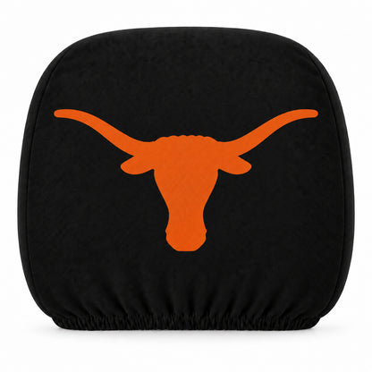 Texas Longhorns car headrest cover, Style 1 team design, white background