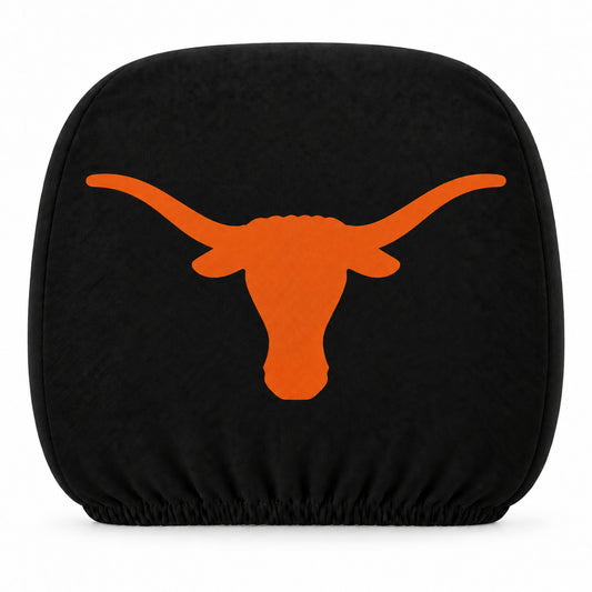 Texas Longhorns car headrest cover, Style 1 team design, white background