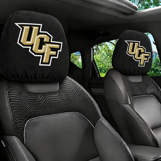 UCF Knights car headrest cover, Style 1 team design, installed in car