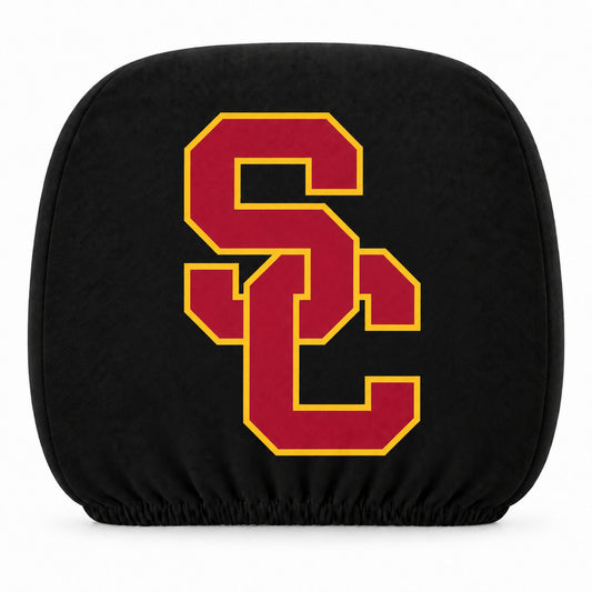 USC Trojans car headrest cover, Style 1 team design, white background