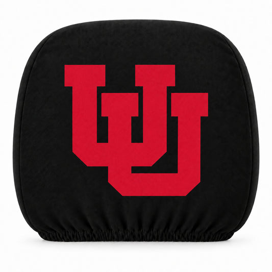 Utah Utes car headrest cover, Style 1 team design, white background