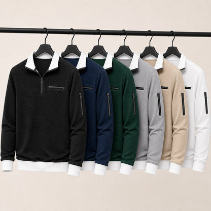 Vantage waffle quarter-zip utility polo color selection