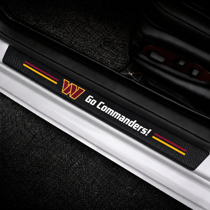 Washington Commanders car door sill protector strips — vehicle installation view