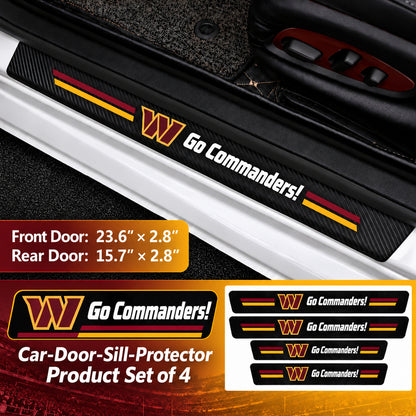 Washington Commanders car door sill protector strips — 1 set of 4 pieces and dimensions
