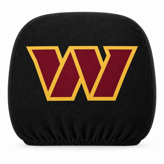 Washington Commanders car headrest cover, Style 1 logo design, white background