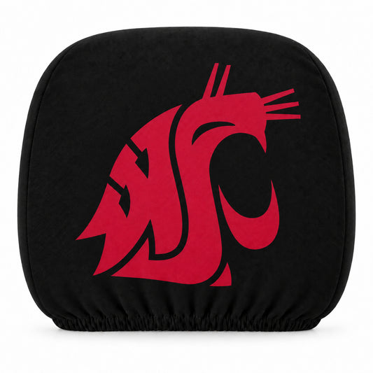 Washington State Cougars car headrest cover, Style 1 team design, white background